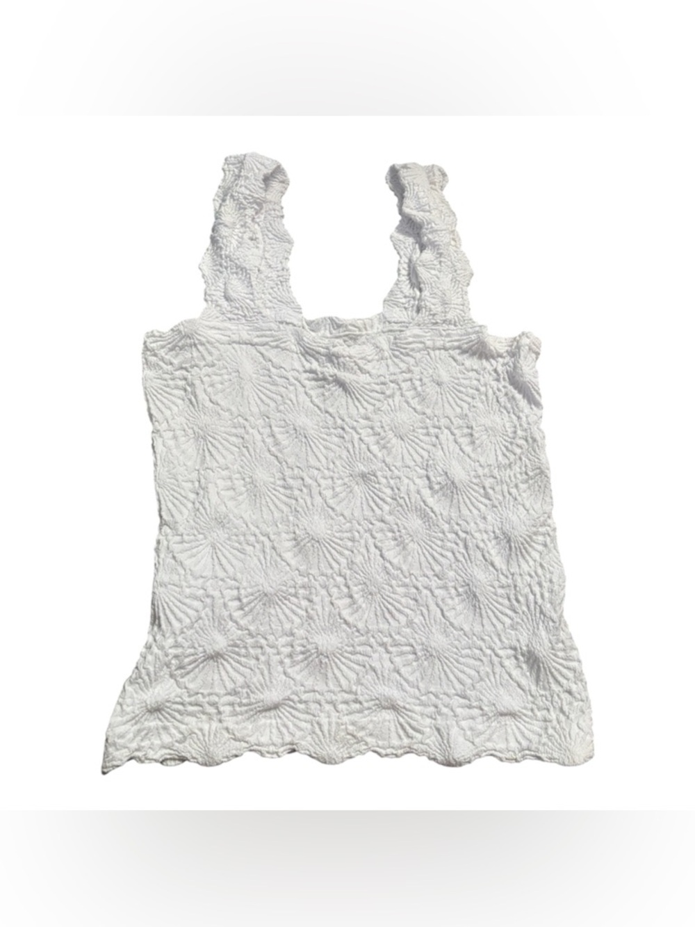 White Textured Tank Top - Women's Summer Layering Top